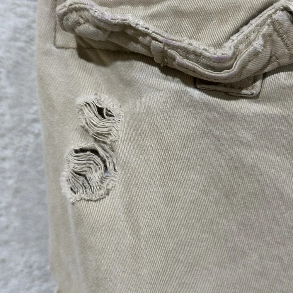 Y2K Abercrombie & Fitch Mens 31 Button Fly Cargo Shorts Khaki Distressed Baggy